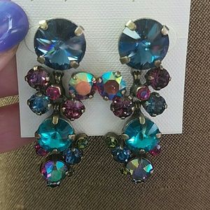 Sorrelli Jewelry - Sorrelli Earrings Super Multi Blues Purples Lime Sorrelli Jewelry - Sorrelli Earrings Super Multi Blues Purples Lime